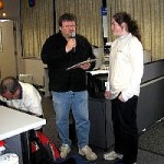 Morning show at 98 The Beach...The "stinky hockey bag" contest!